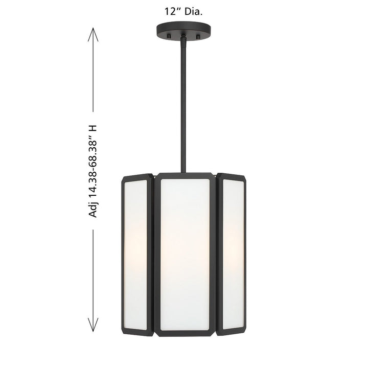 Savoy House - 7-1700-3-89 - Three Light Pendant - Leeds - Matte Black