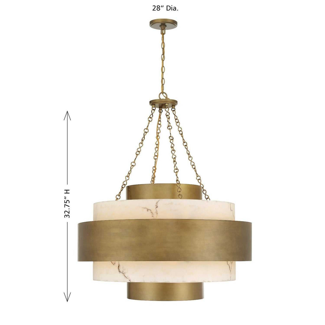 Savoy House - 7-3092-8-339 - Eight Light Pendant - Davenport - Antique Patina