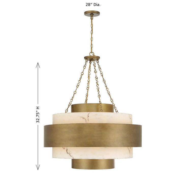 Savoy House - 7-3092-8-339 - Eight Light Pendant - Davenport - Antique Patina