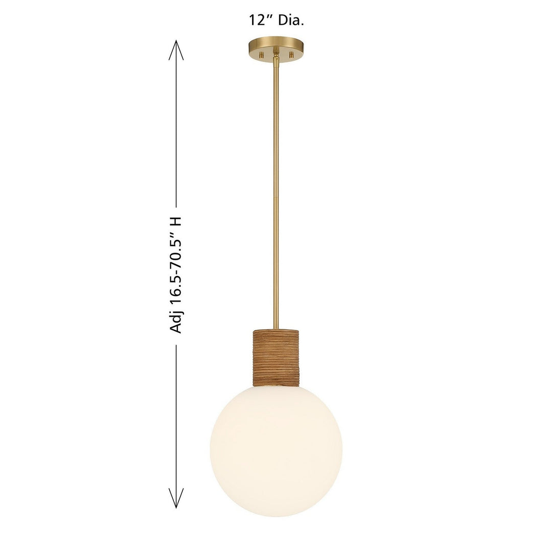 Savoy House - 7-4082-1-322 - One Light Pendant - Jarrell - Warm Brass
