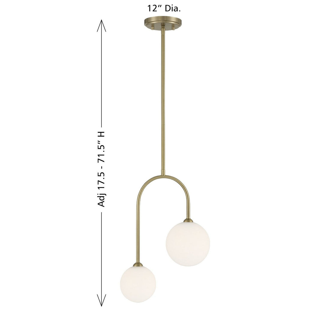 Savoy House - 7-5981-2-127 - Two Light Pendant - Chester - Noble Brass