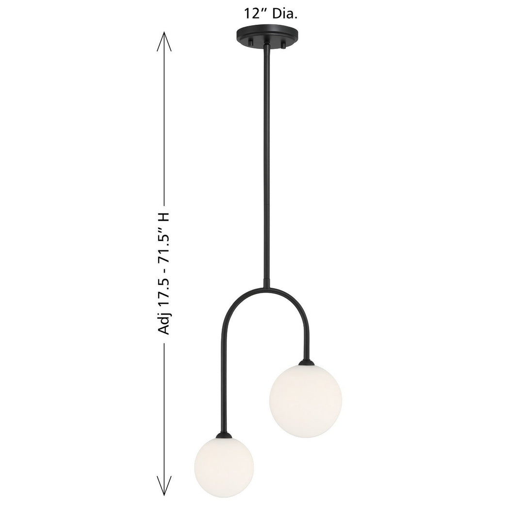 Savoy House - 7-5981-2-89 - Two Light Pendant - Chester - Matte Black