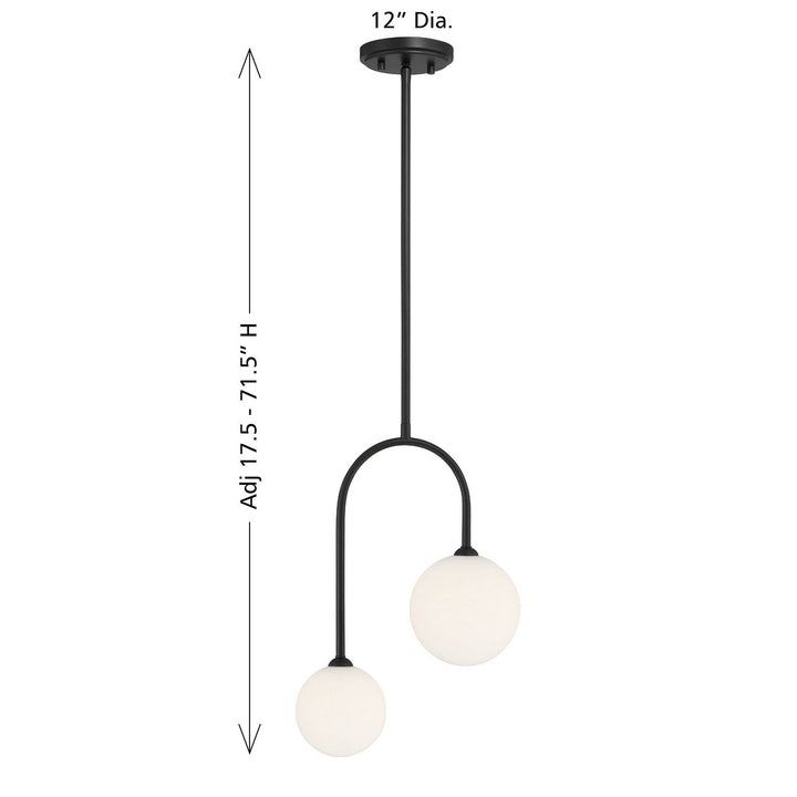 Savoy House - 7-5981-2-89 - Two Light Pendant - Chester - Matte Black