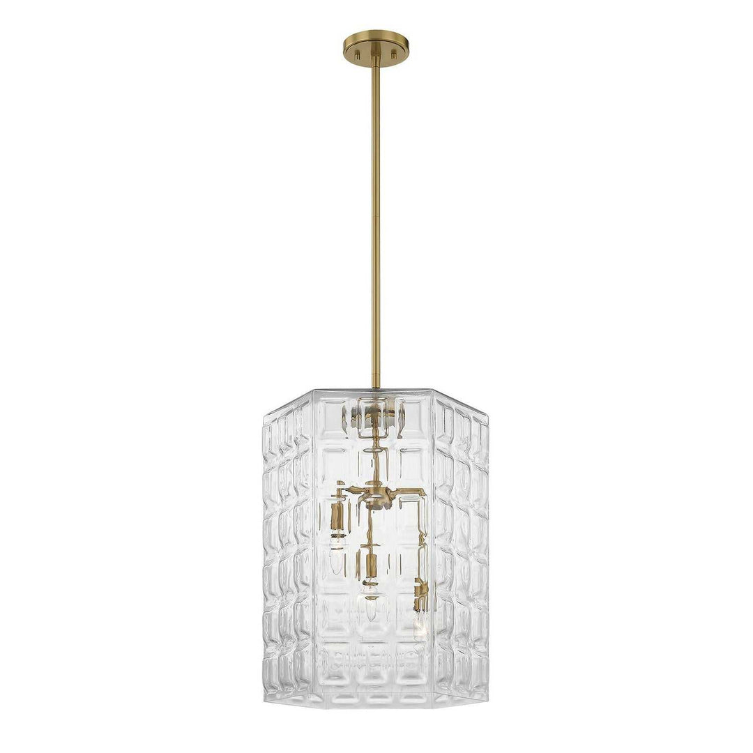 Savoy House - 7-6209-3-322 - Three Light Pendant - Reddick - Warm Brass