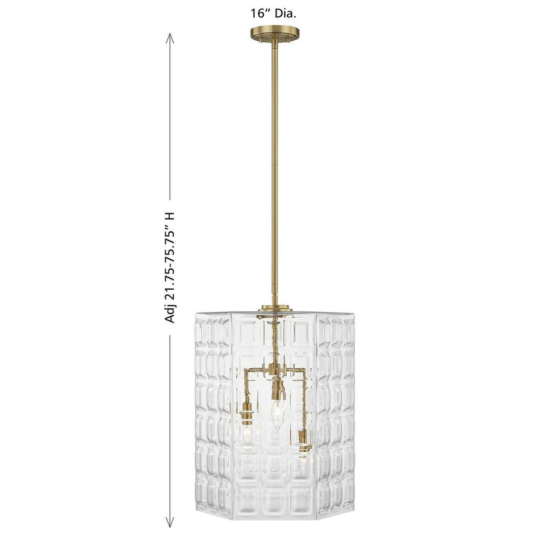 Savoy House - 7-6209-3-322 - Three Light Pendant - Reddick - Warm Brass