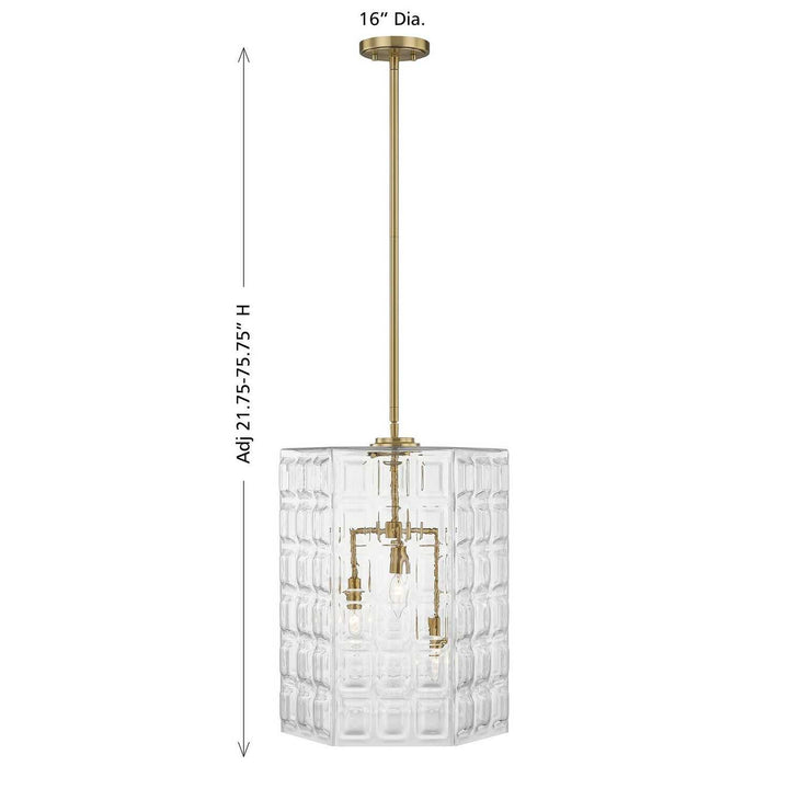 Savoy House - 7-6209-3-322 - Three Light Pendant - Reddick - Warm Brass