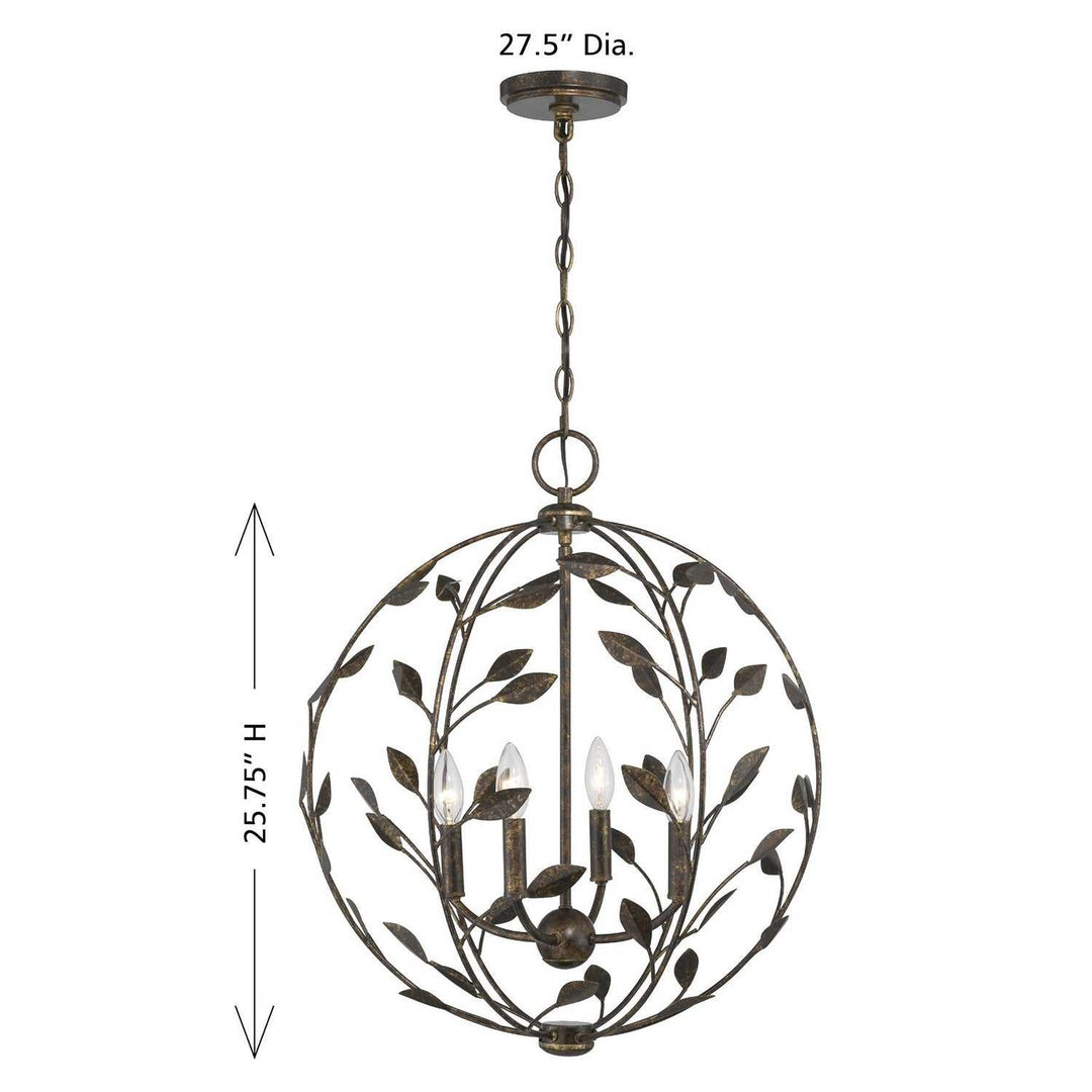 Savoy House - 7-6704-4-334 - Four Light Pendant - Laska - Enchanted Bronze
