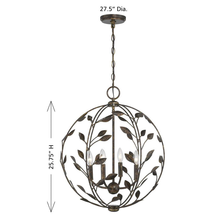 Savoy House - 7-6704-4-334 - Four Light Pendant - Laska - Enchanted Bronze