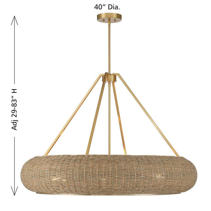 Savoy House - 7-8301-6-322 - Six Light Pendant - Gaia - Warm Brass