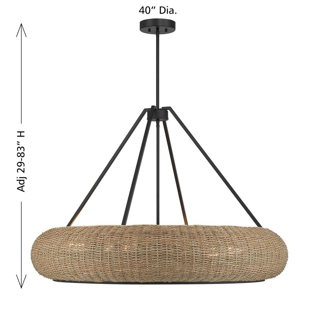 Savoy House - 7-8301-6-89 - Six Light Pendant - Gaia - Matte Black