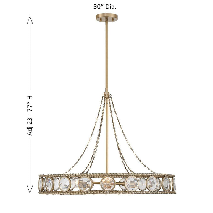 Savoy House - 7-9380-6-338 - Six Light Pendant - Cologne - Opulent Gold