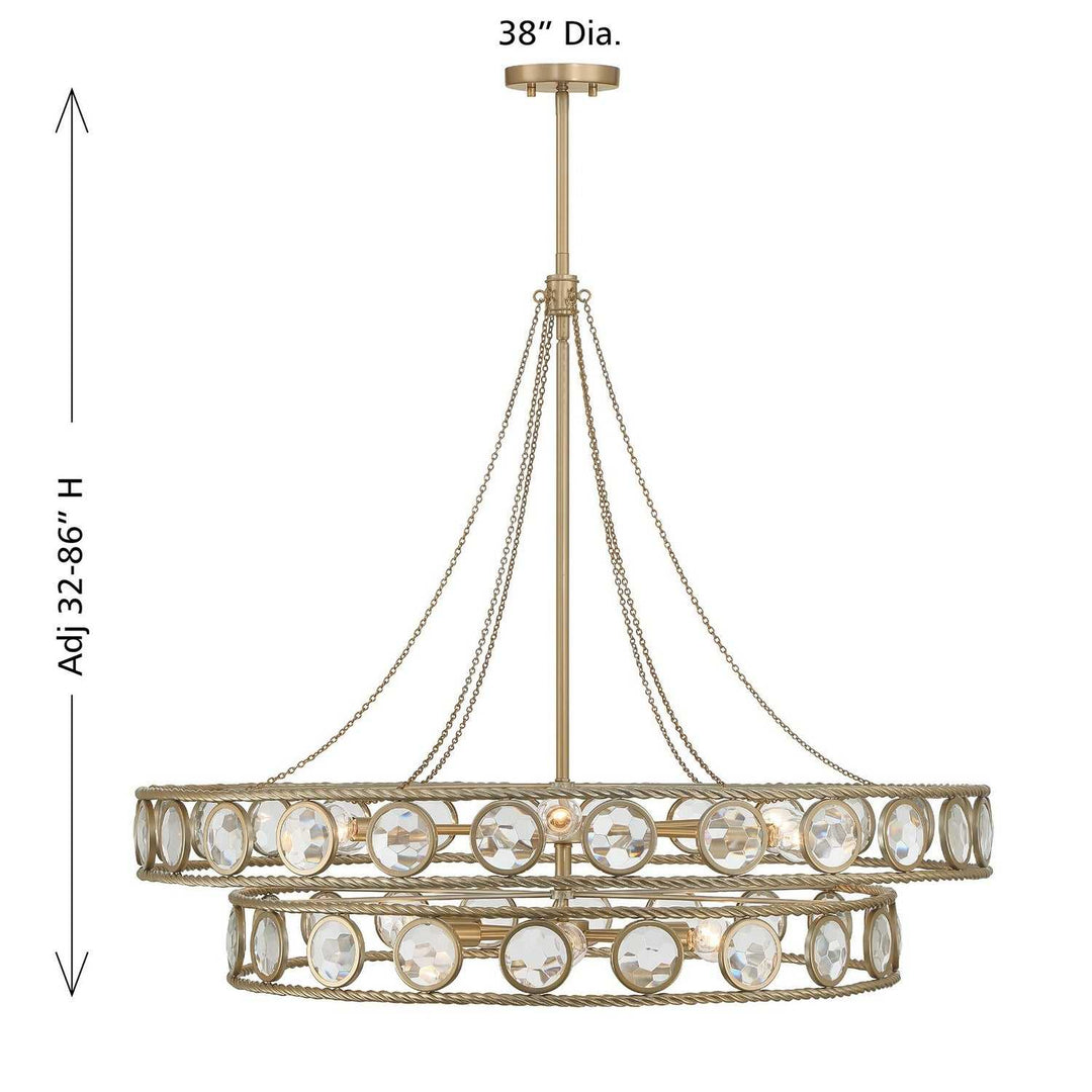 Savoy House - 7-9381-12-338 - 12 Light Pendant - Cologne - Opulent Gold
