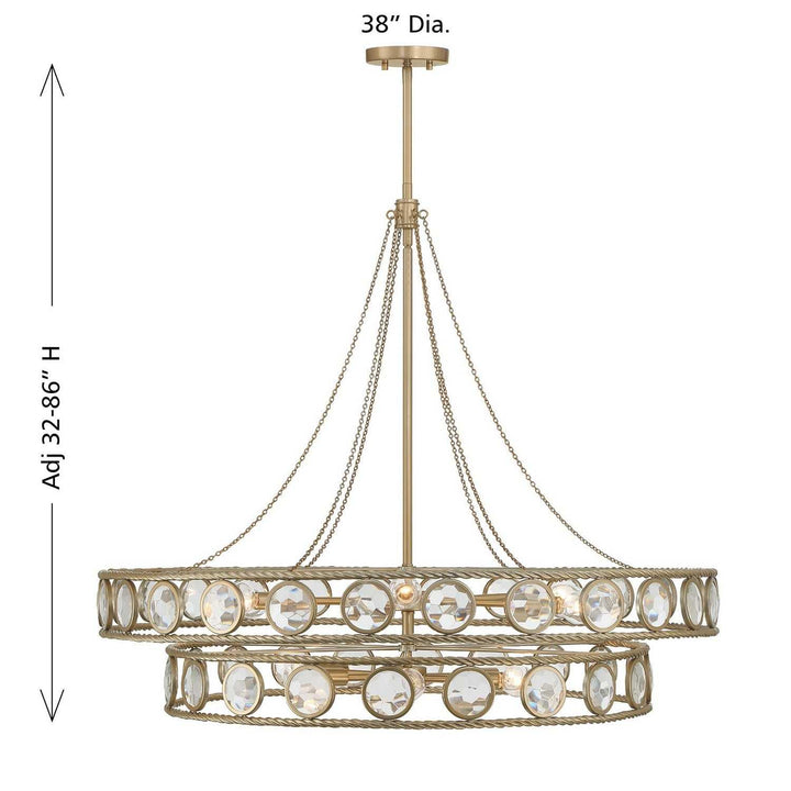 Savoy House - 7-9381-12-338 - 12 Light Pendant - Cologne - Opulent Gold