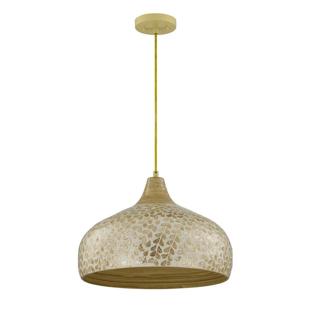 Savoy House - 7-9877-1-336 - One Light Pendant - Kemp - Ivory/Gold Shell