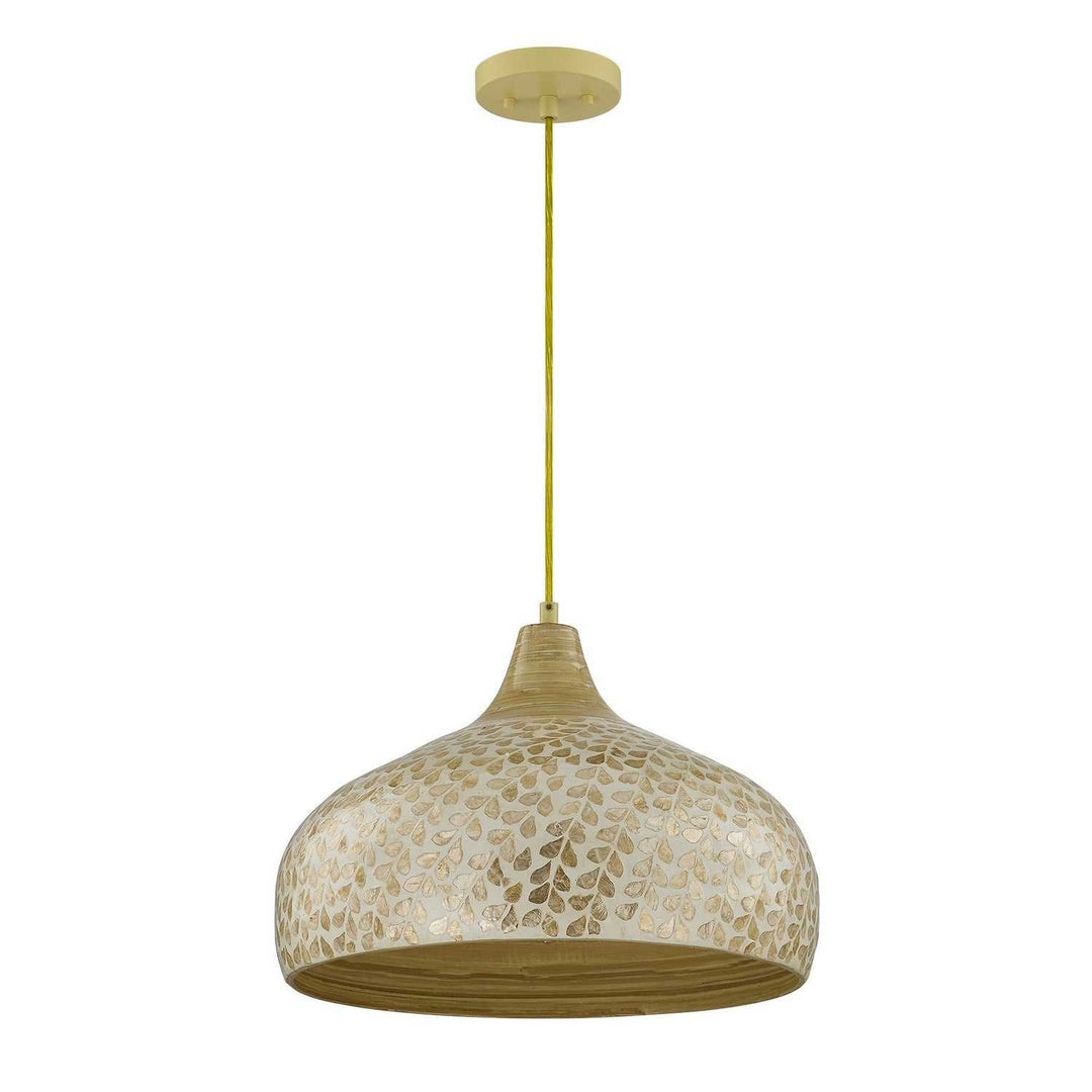 Savoy House - 7-9877-1-336 - One Light Pendant - Kemp - Ivory/Gold Shell