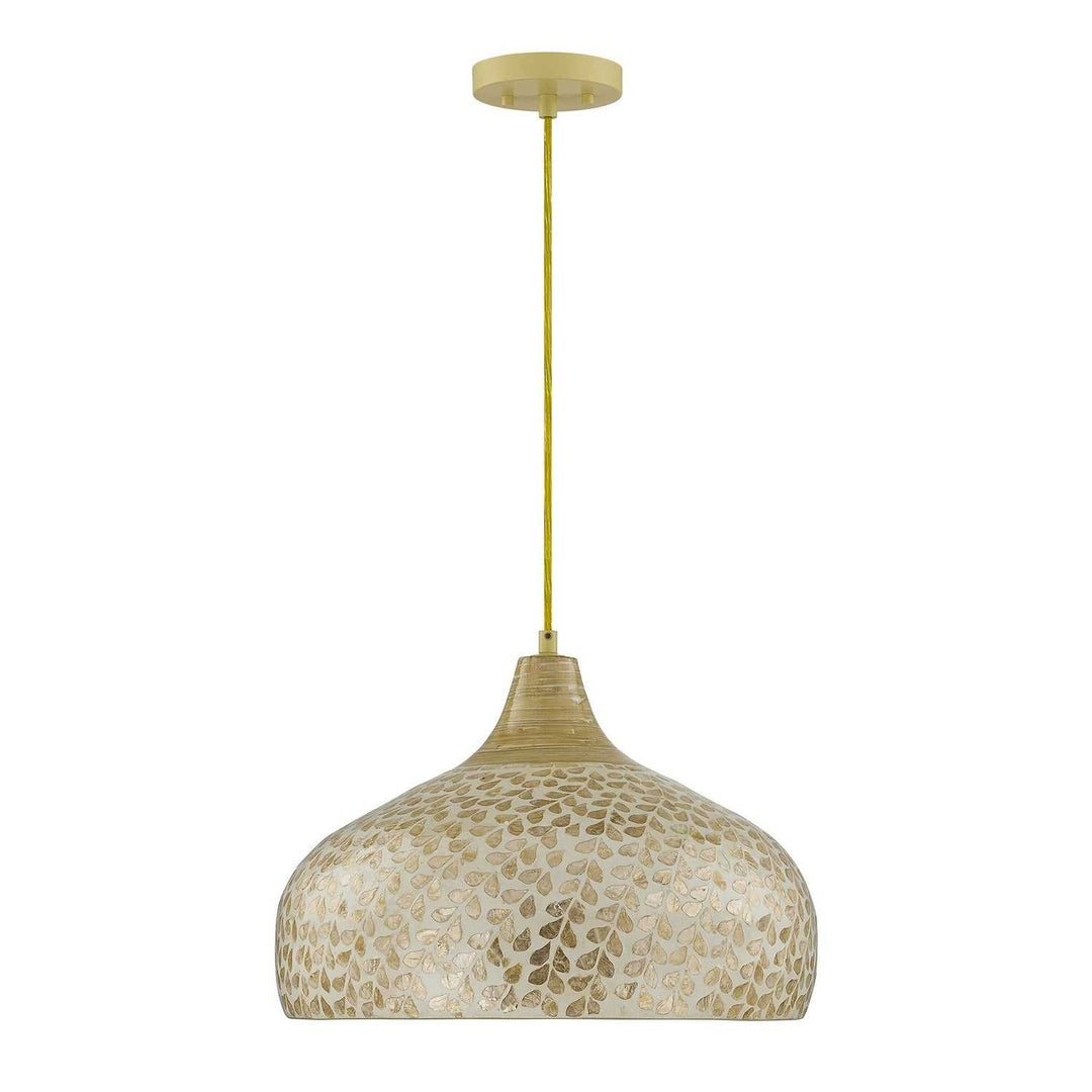 Savoy House - 7-9877-1-336 - One Light Pendant - Kemp - Ivory/Gold Shell