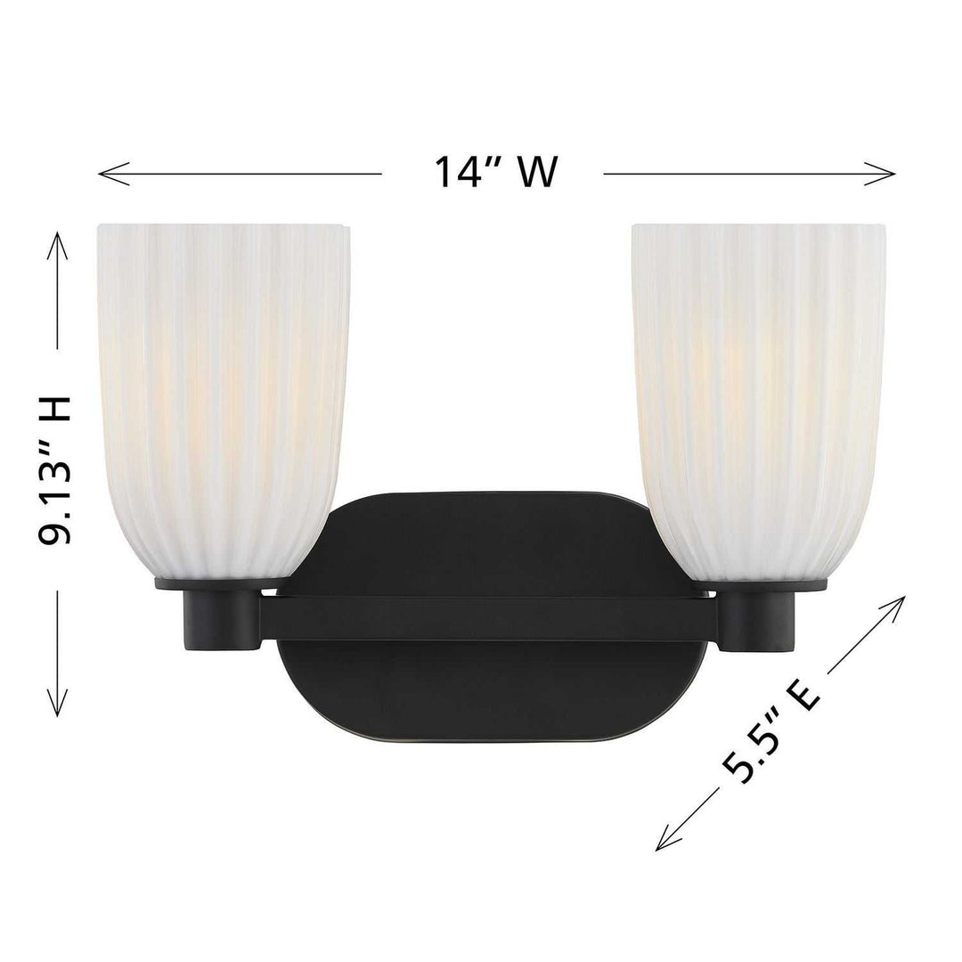 Savoy House - 8-1245-2-BK - Two Light Bathroom Vanity - Baldwin - Matte Black