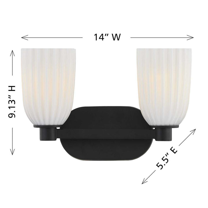 Savoy House - 8-1245-2-BK - Two Light Bathroom Vanity - Baldwin - Matte Black