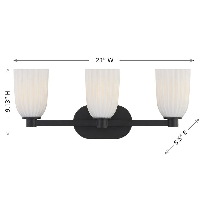 Savoy House - 8-1245-3-BK - Three Light Bathroom Vanity - Baldwin - Matte Black