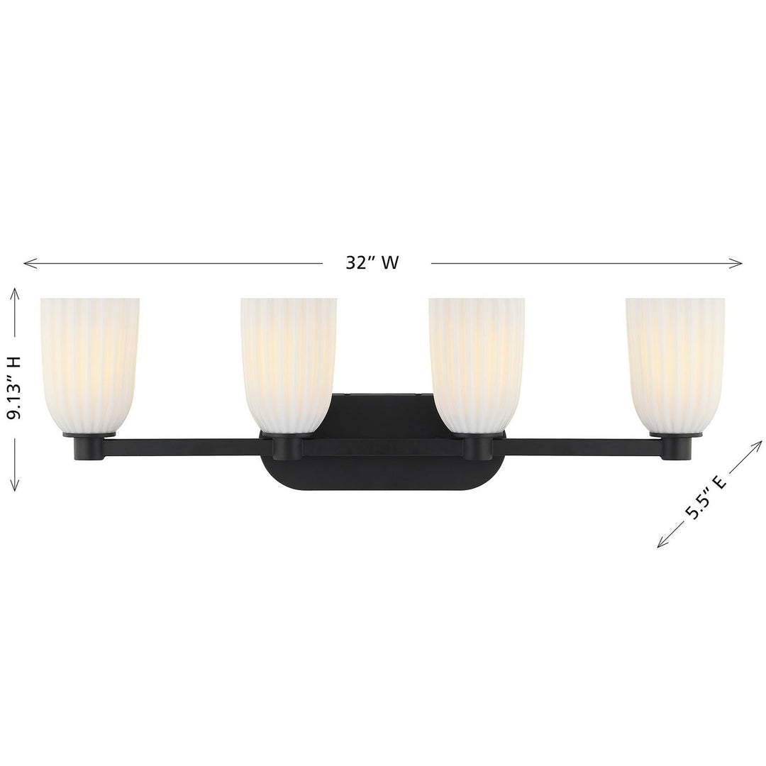 Savoy House - 8-1245-4-BK - Four Light Bathroom Vanity - Baldwin - Matte Black