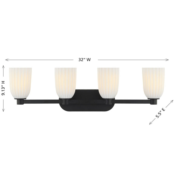 Savoy House - 8-1245-4-BK - Four Light Bathroom Vanity - Baldwin - Matte Black