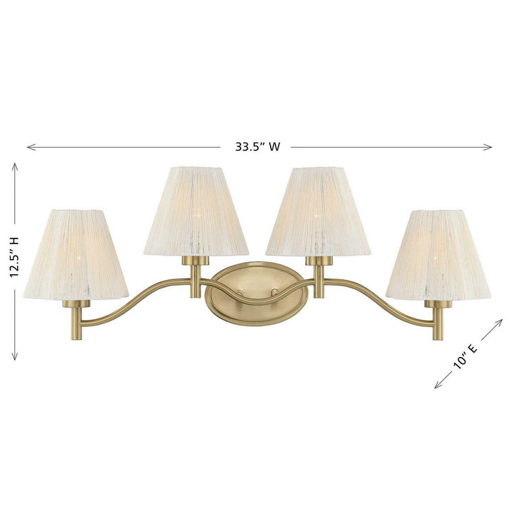 Savoy House - 8-6081-4-127 - Four Light Bathroom Vanity - Rosa - Noble Brass