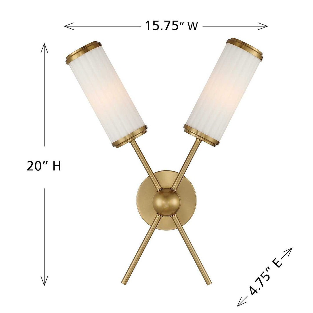 Savoy House - 9-3199-2-322 - Two Light Wall Sconce - Denison - Warm Brass