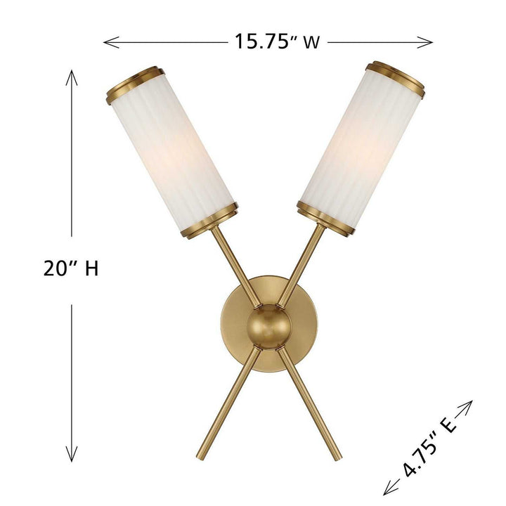 Savoy House - 9-3199-2-322 - Two Light Wall Sconce - Denison - Warm Brass