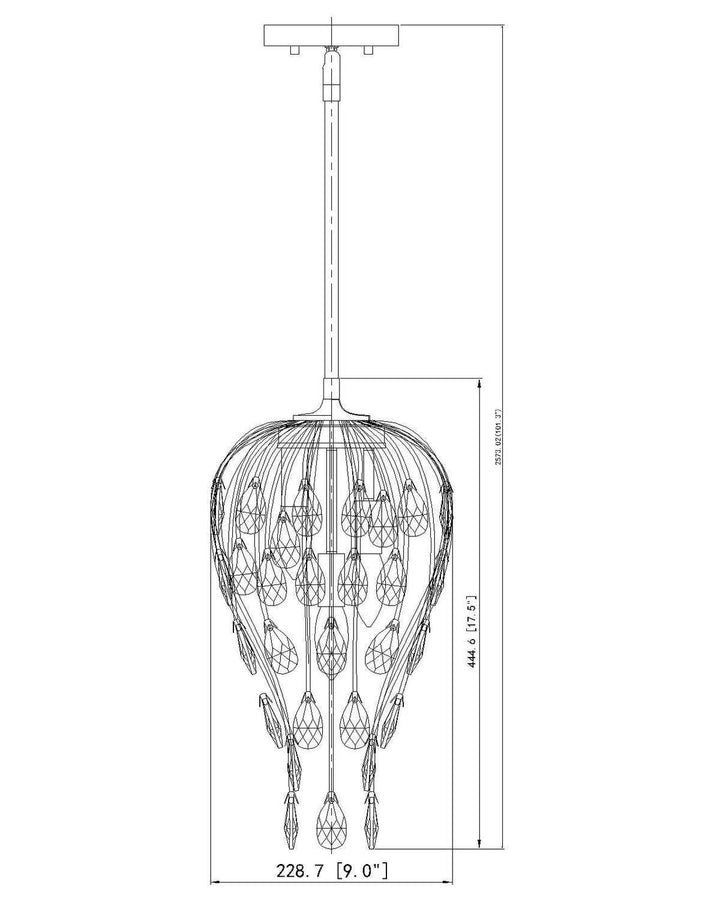 Z-Lite Canada - 1957P9-BN - Three Light Pendant - Gabriella - Brushed Nickel