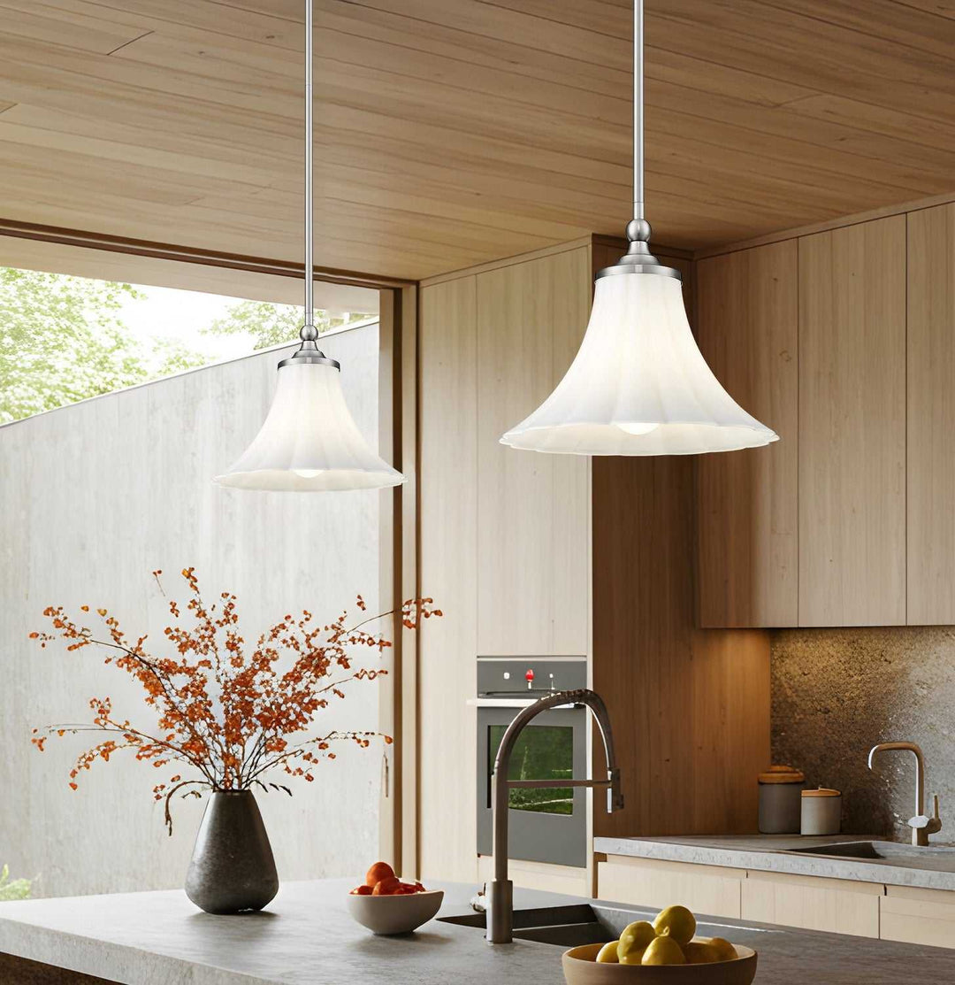 Z-Lite Canada - 1958P12-BN - One Light Pendant - Fleur - Brushed Nickel