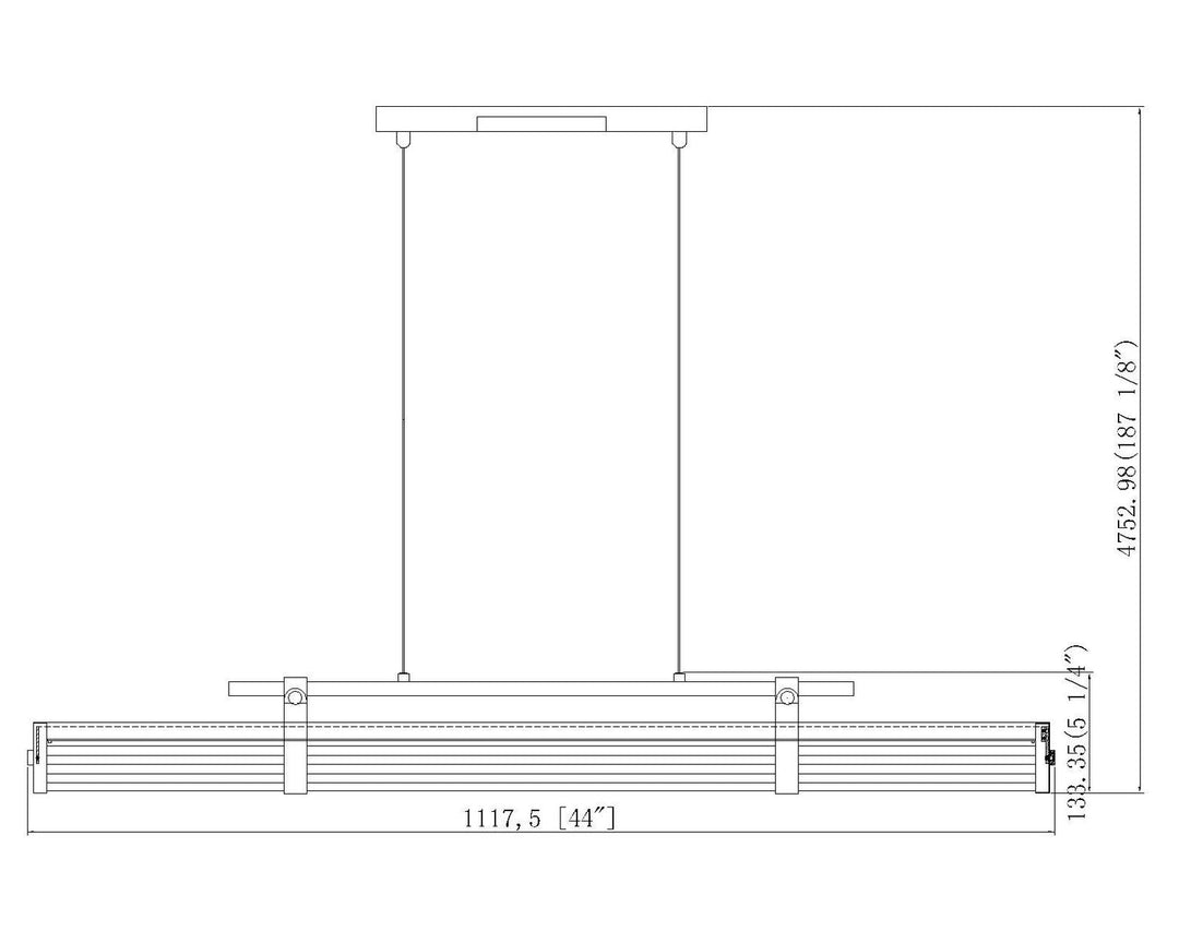 Z-Lite Canada - 1959-44L-MGLD-LED - LED Linear Chandelier - Benoit - Modern Gold