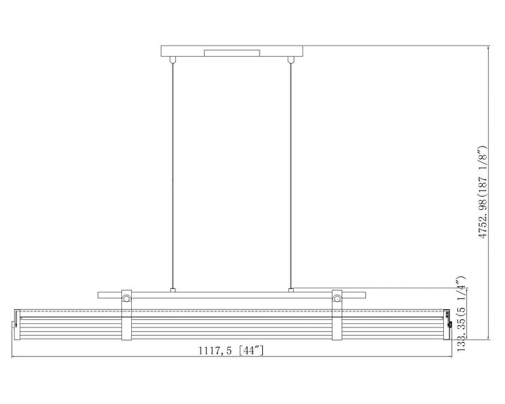 Z-Lite Canada - 1959-44L-MGLD-LED - LED Linear Chandelier - Benoit - Modern Gold