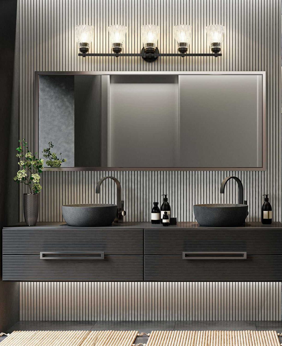 Z-Lite Canada - 1960-5V-MB - Five Light Vanity - Andree - Matte Black