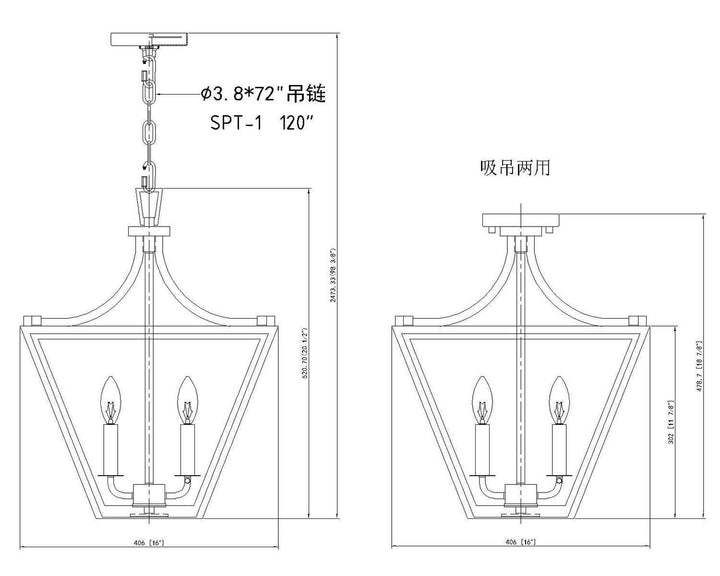 Z-Lite Canada - 1961-3C-IO - Three Light Chandelier - Montalcino - Iron Ore