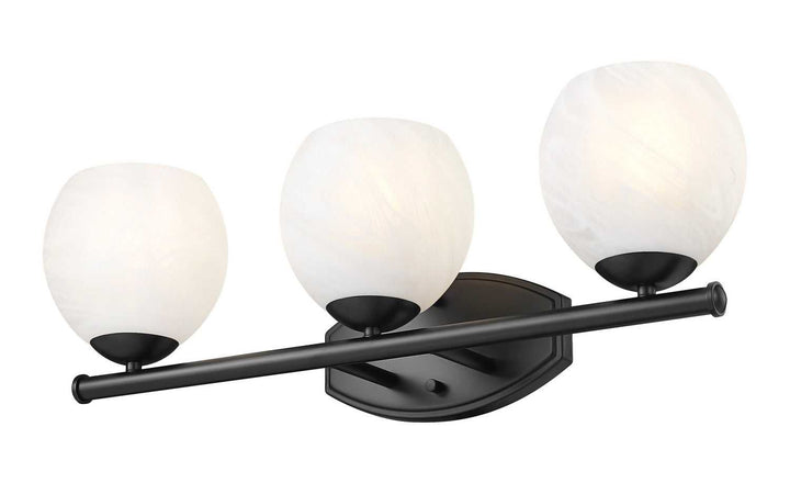 Colette Three Light Vanity in Matte Black Z-Lite Canada
