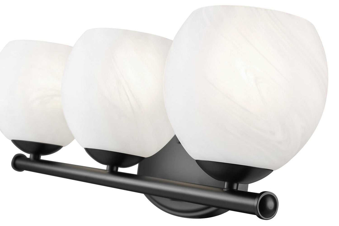 Colette Three Light Vanity in Matte Black Z-Lite Canada