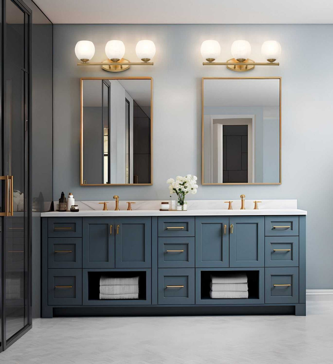 Colette Three Light Vanity in Modern Gold Z-Lite Canada