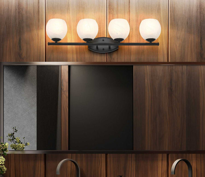 Colette Four Light Vanity in Matte Black Z-Lite Canada