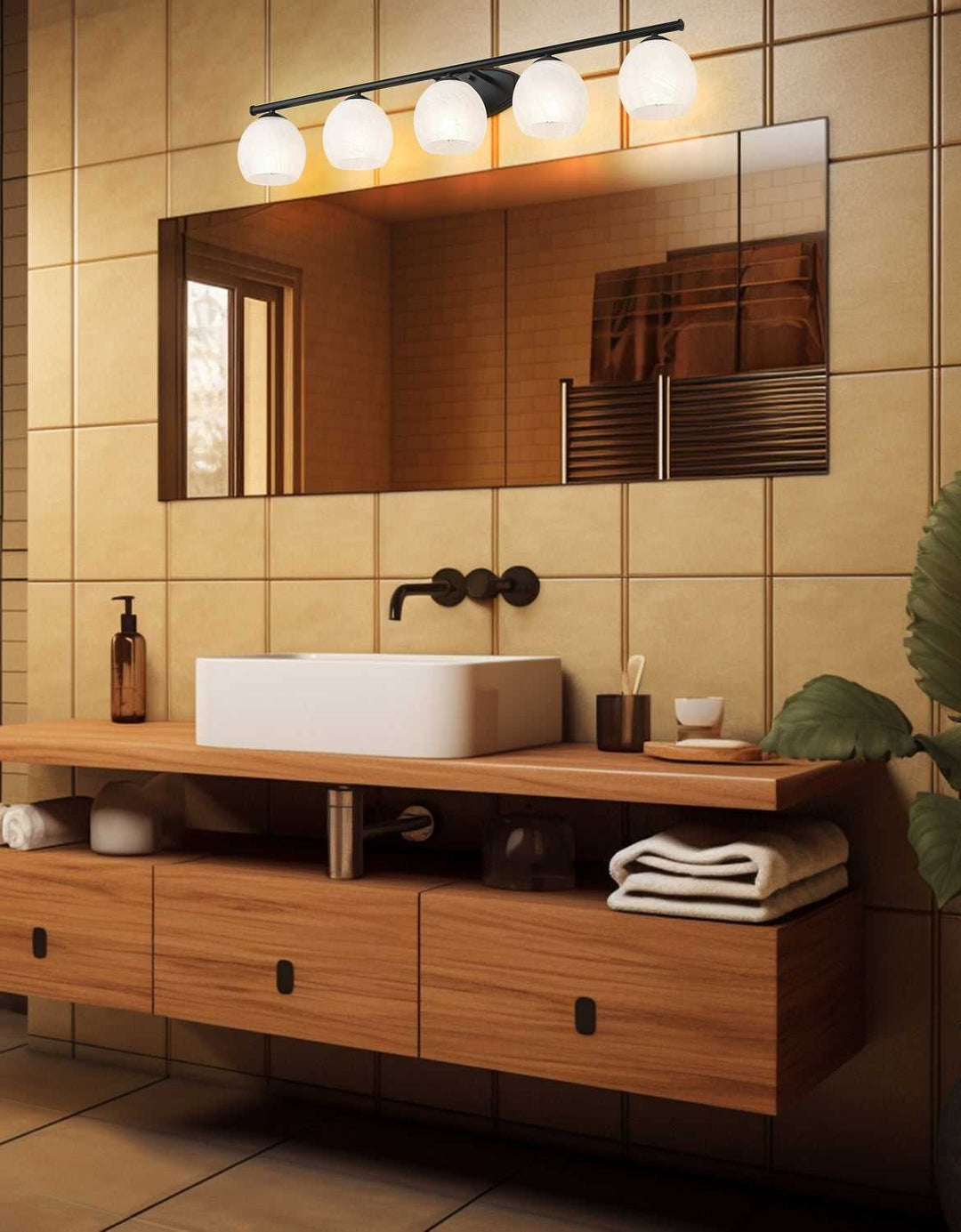 Colette Five Light Vanity in Matte Black Z-Lite Canada