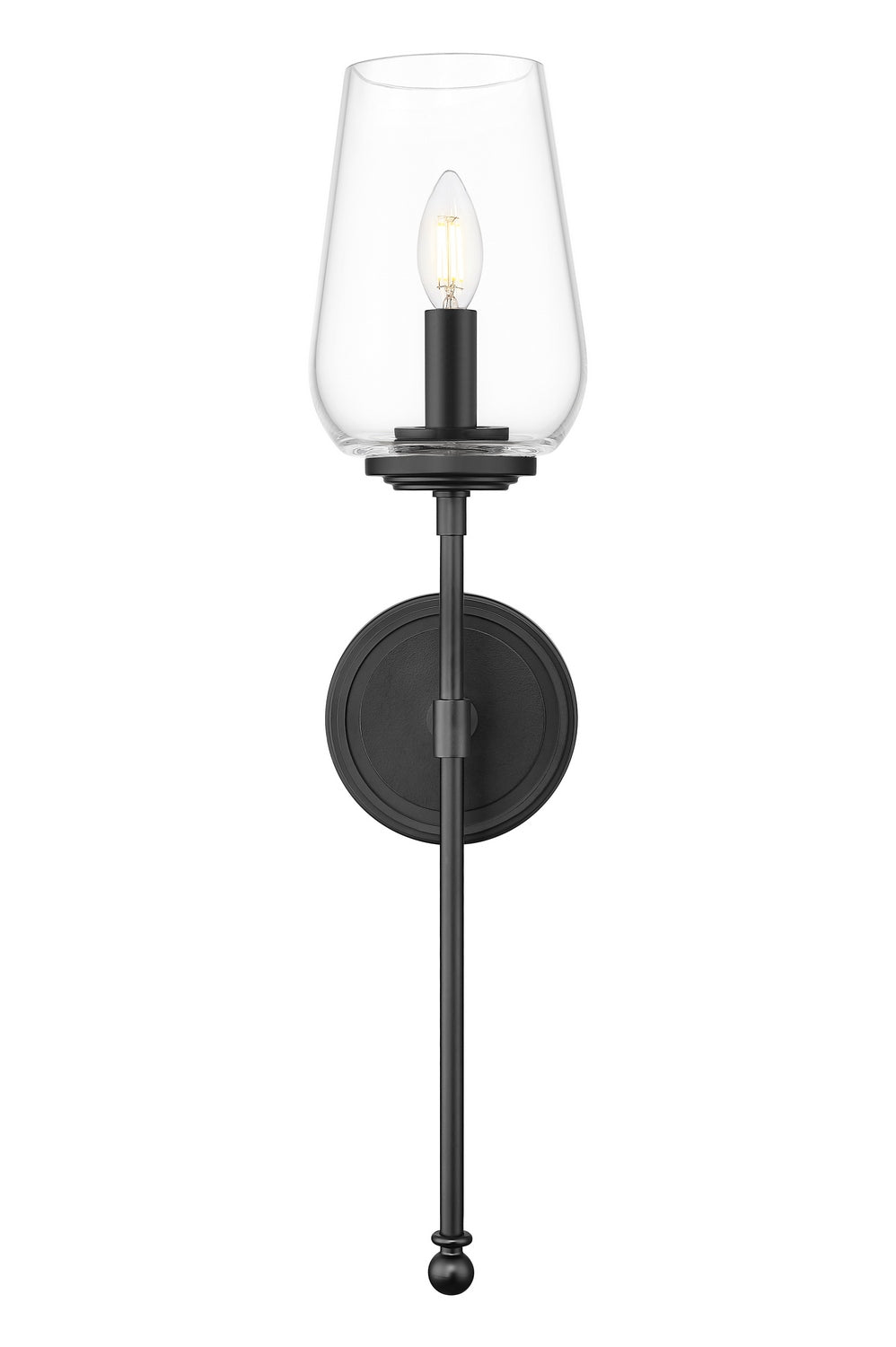 Dominique One Light Wall Sconce in Matte Black Z-Lite Canada