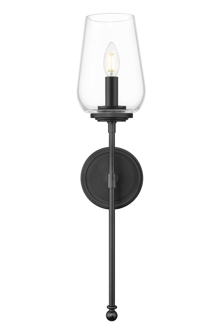 Dominique One Light Wall Sconce in Matte Black Z-Lite Canada