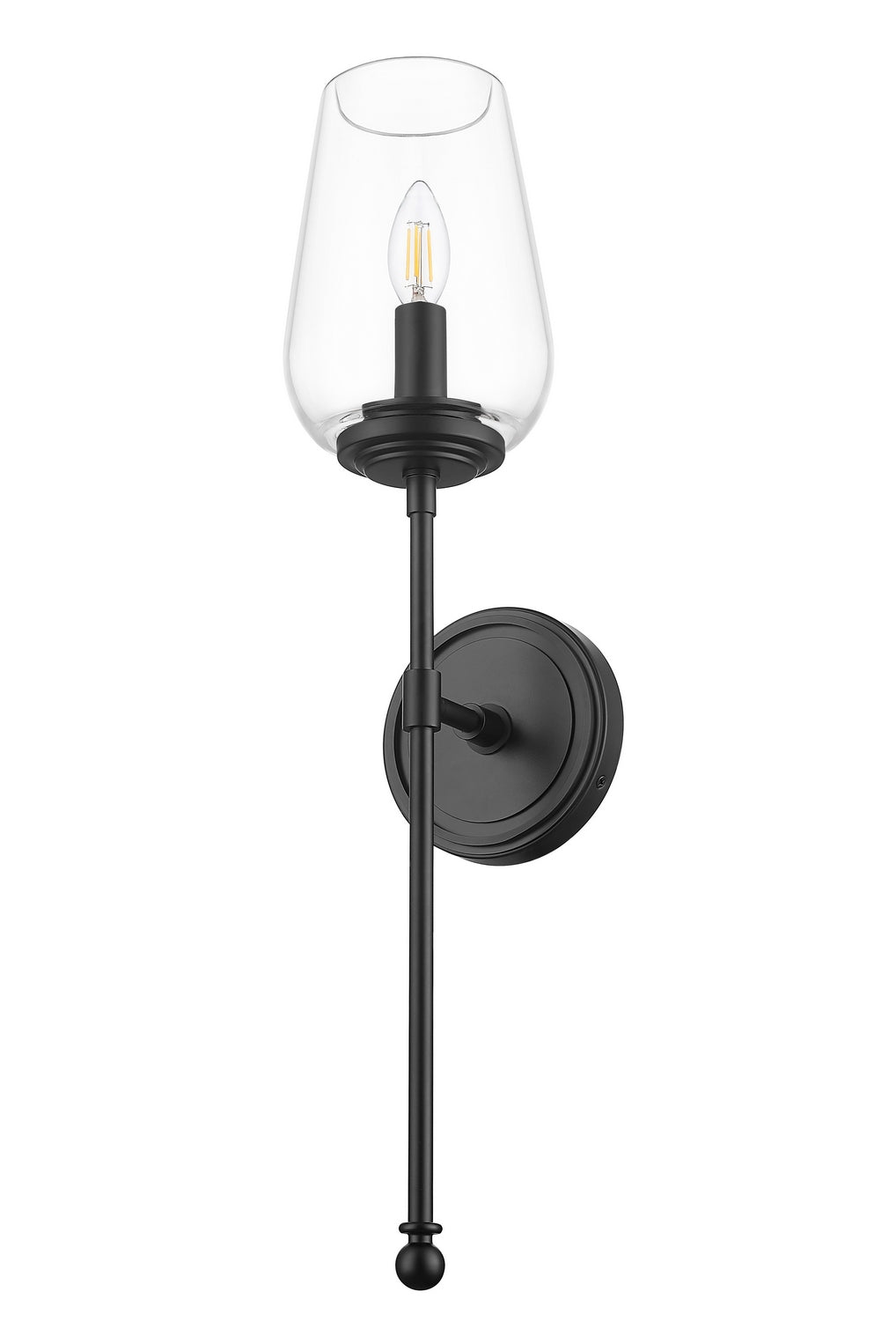 Dominique One Light Wall Sconce in Matte Black Z-Lite Canada