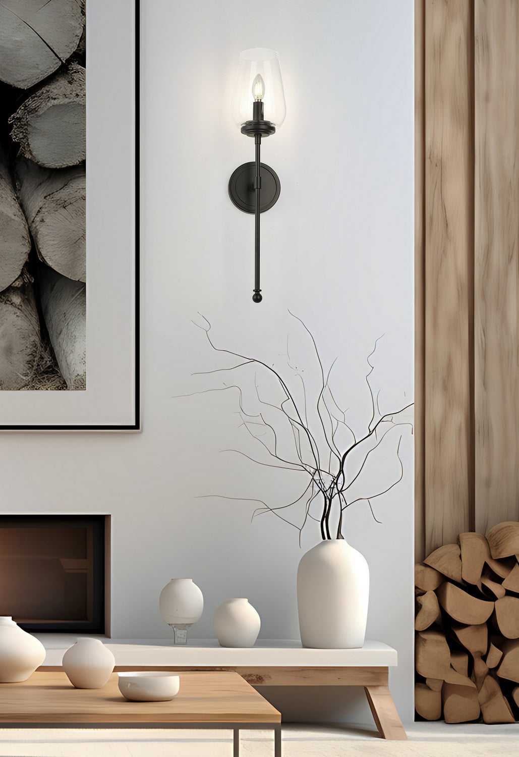 Dominique One Light Wall Sconce in Matte Black Z-Lite Canada