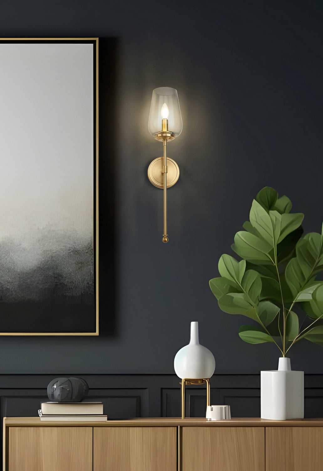 Dominique One Light Wall Sconce in Modern Gold Z-Lite Canada