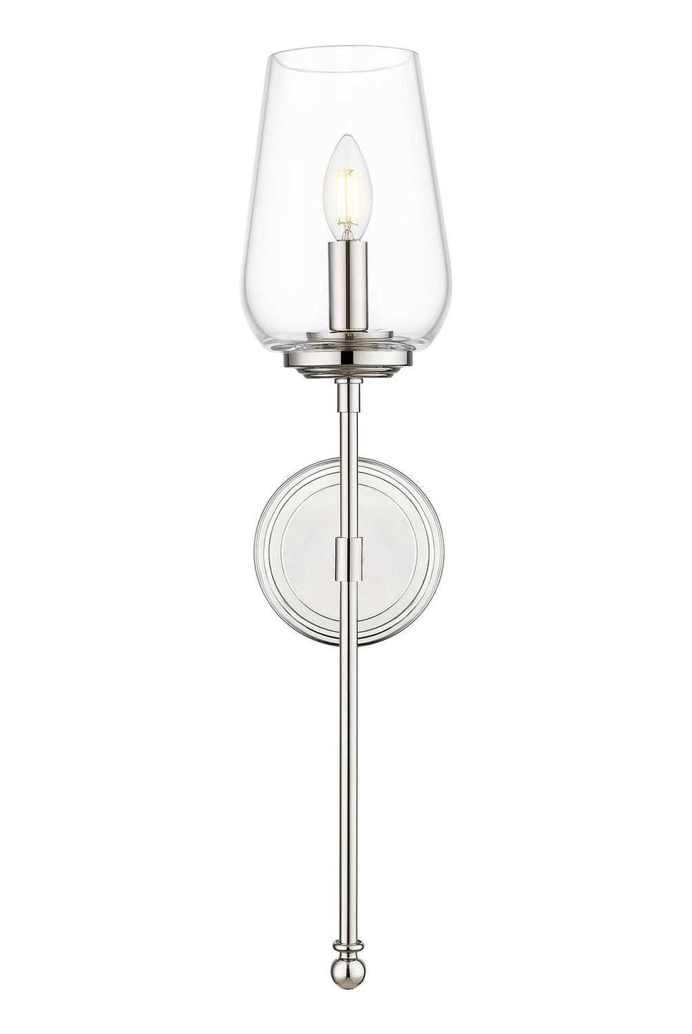 Dominique One Light Wall Sconce in Polished Nickel Z-Lite Canada
