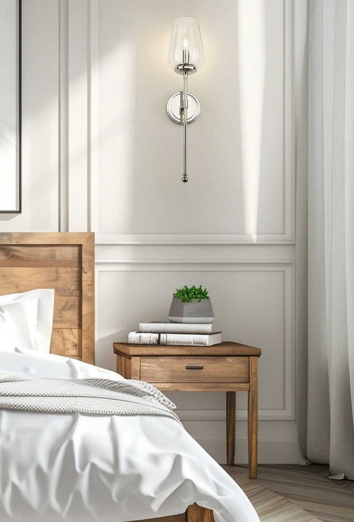 Dominique One Light Wall Sconce in Polished Nickel Z-Lite Canada