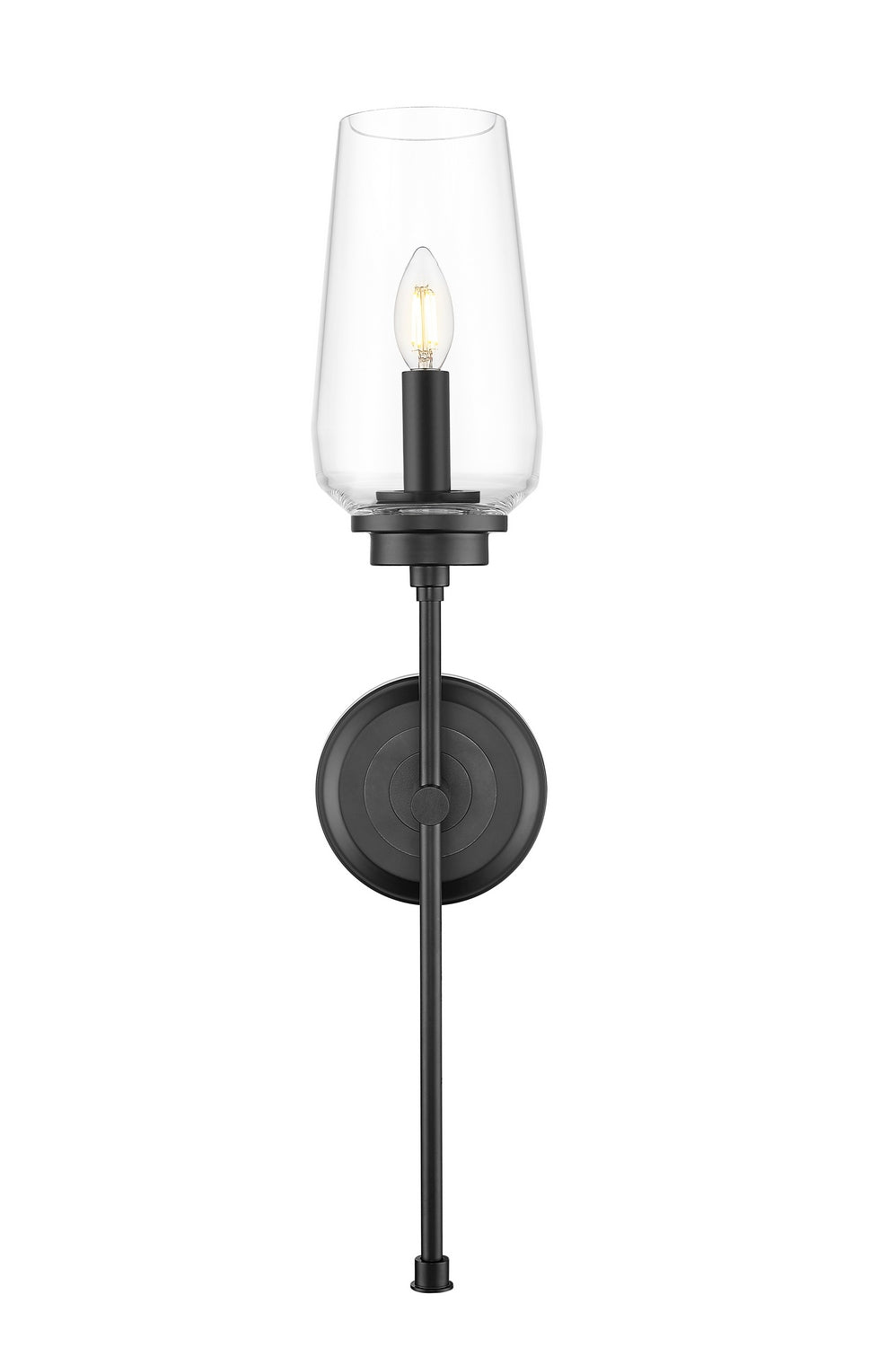 Clara One Light Wall Sconce in Matte Black Z-Lite Canada
