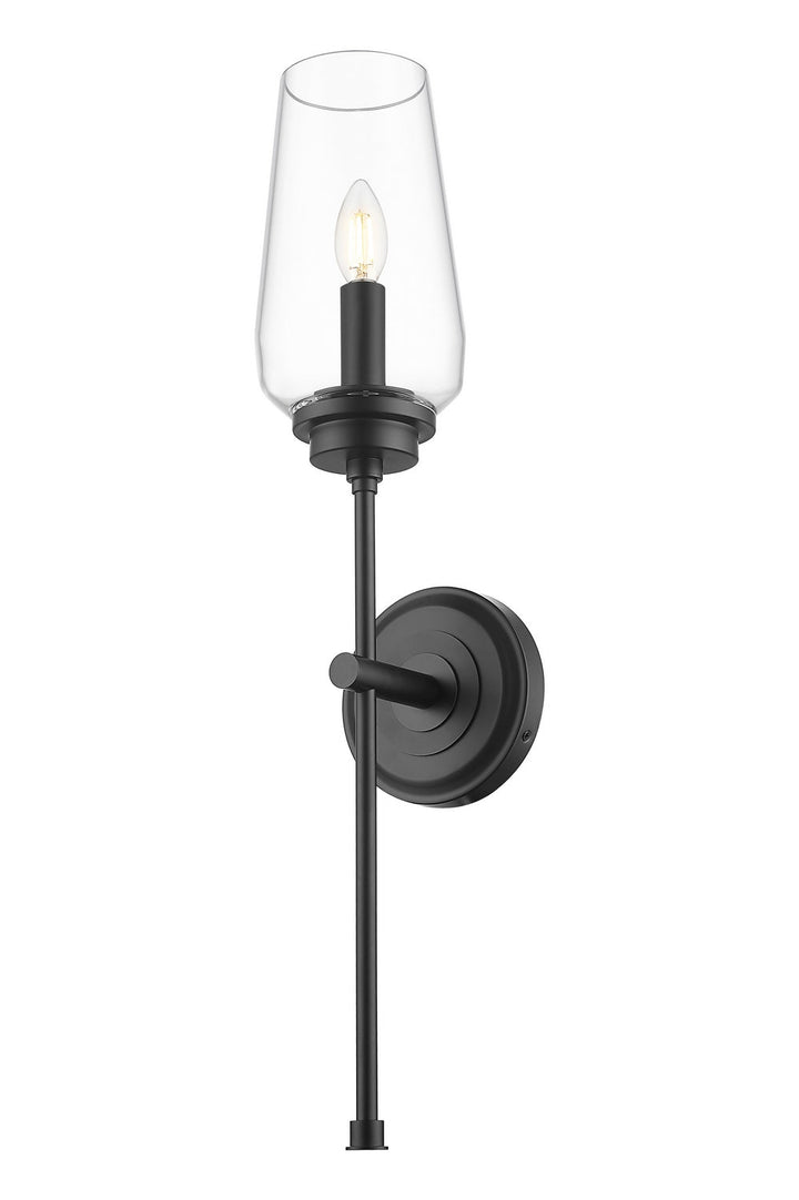 Clara One Light Wall Sconce in Matte Black Z-Lite Canada