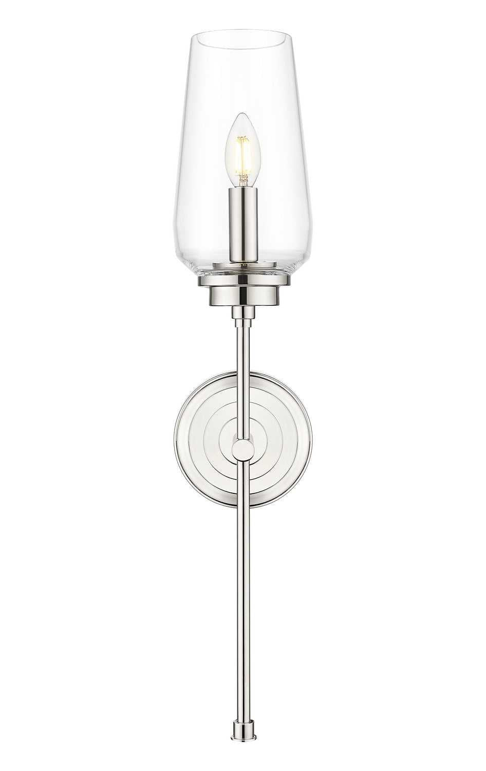 Clara One Light Wall Sconce in Polished Nickel Z-Lite Canada