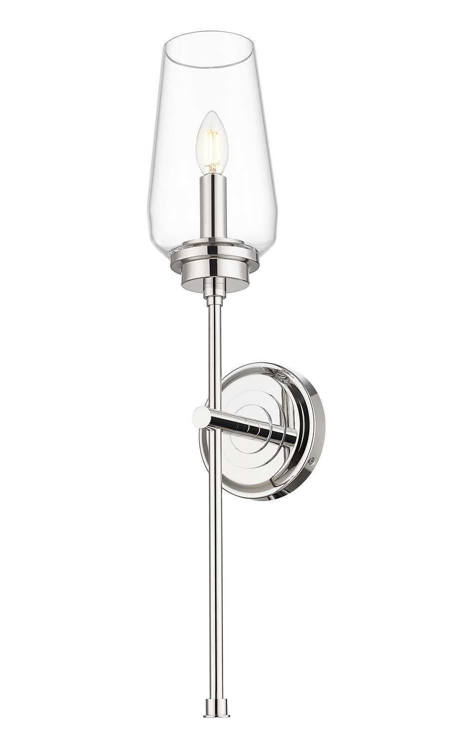 Clara One Light Wall Sconce in Polished Nickel Z-Lite Canada